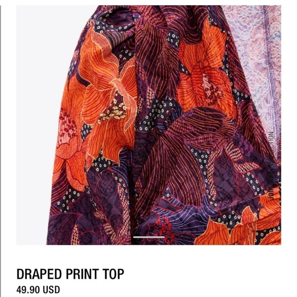 NWT Zara draped print top - Picture 1 of 9